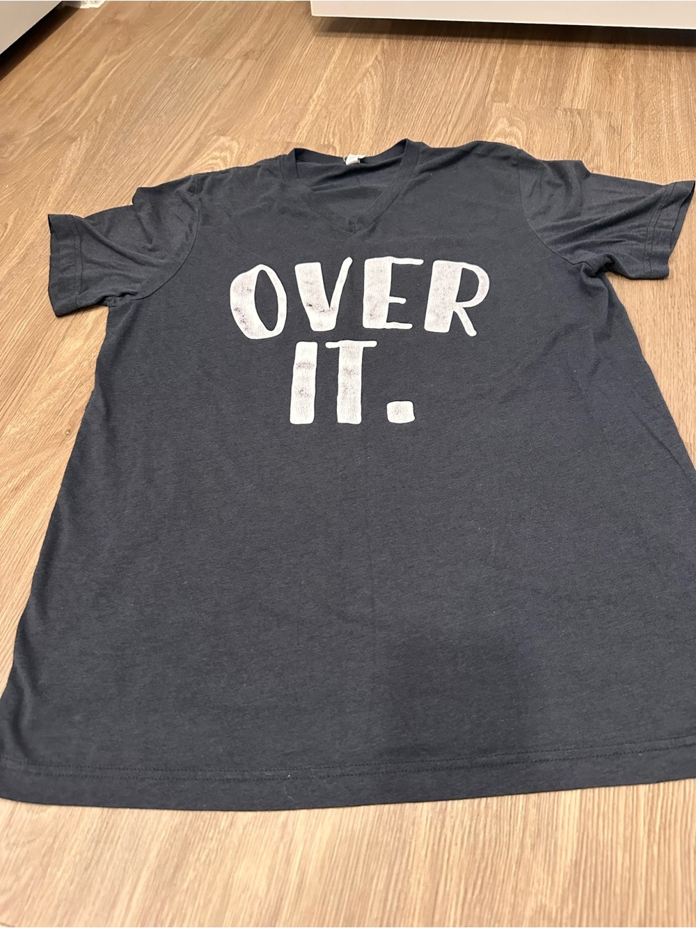 Bella Canvas Black Tee with White "OVER IT." Graphic
